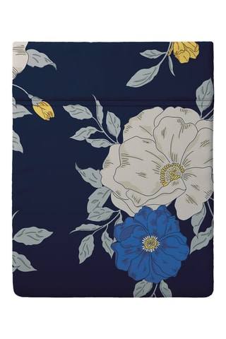 Drap plat Nuit Fleurie - Bleu foncé