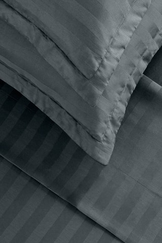 Drap plat Dobby stripe woven - Gris foncé