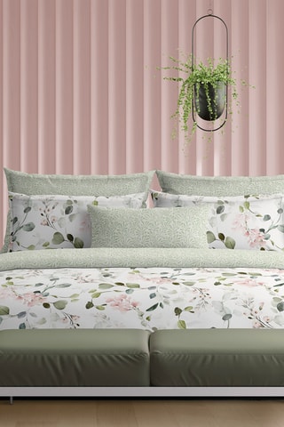 Parure de couette Eclat d'eucalyptus - Blanc et vert
