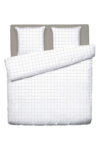 Parure de couette Grands carreaux - Blanc