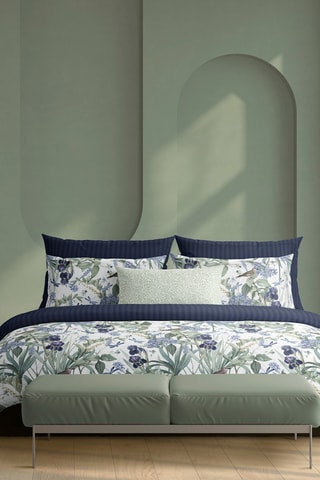 Parure de couette Jardin d'Eden - Bleu et blanc