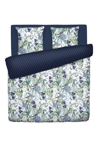 Parure de couette Jardin d'Eden - Bleu et blanc