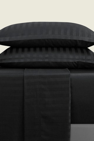 Parure de draps Dobby stripe woven - Noir