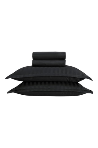 Parure de draps Dobby stripe woven - Noir
