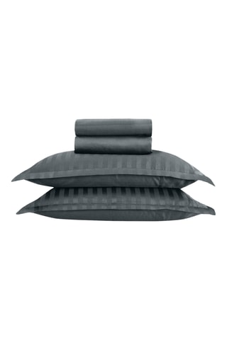 Parure de draps Dobby stripe woven - Gris foncé