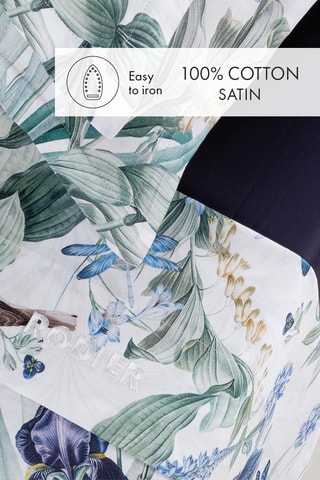 Parure de draps Jardin d'Eden - Blanc et bleu