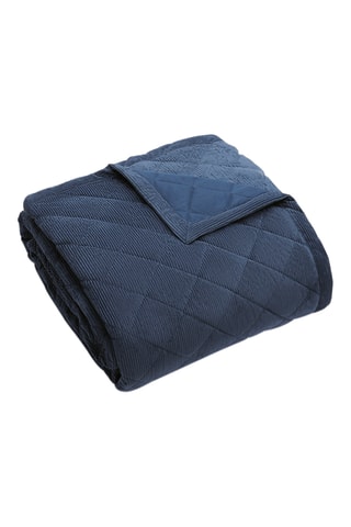 Couvre-lit Diamond - Bleu foncé - 220 x 250 cm