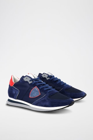 Leren Sneakers TRPX Mondial - Koningsblauw en Rood
