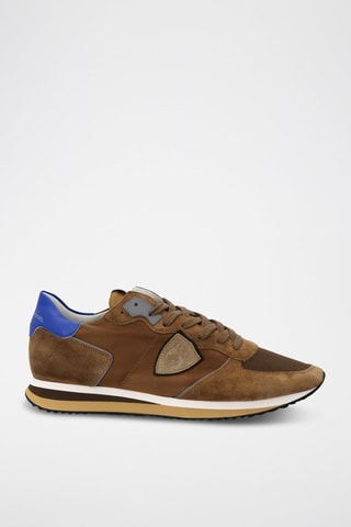 Leren Sneakers TRPX Mondial - Bruin en koningsblauw