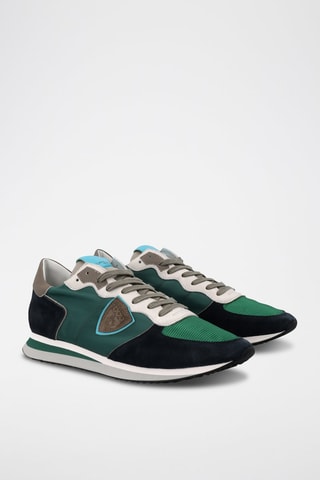Leren Sneakers TRPX Mondial - Groen en Lichtblauw
