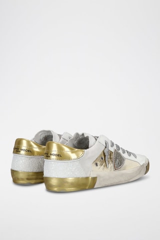 Leren Sneakers Prsx - Wit en zilverkleurig