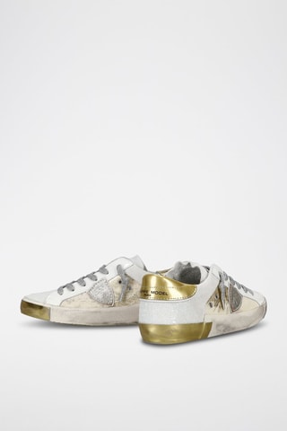 Leren Sneakers Prsx - Wit en zilverkleurig