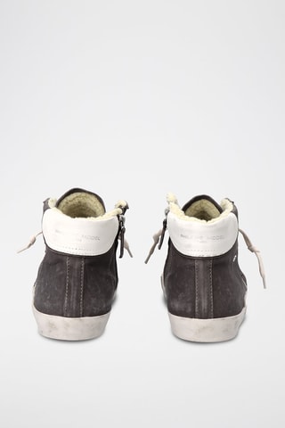 Hoge Leren Gevoerde Sneakers PRSX - Antraciet