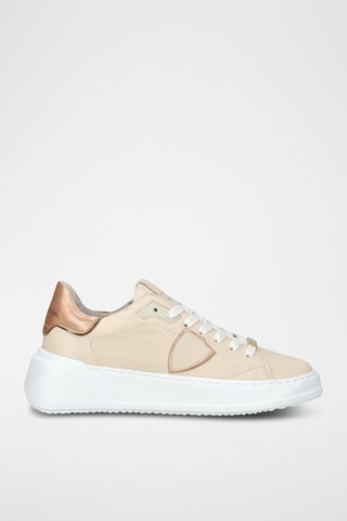 Leren Platform Sneakers Tres Temple Low Woman- Nude