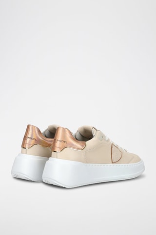 Leren Platform Sneakers Tres Temple Low Woman- Nude