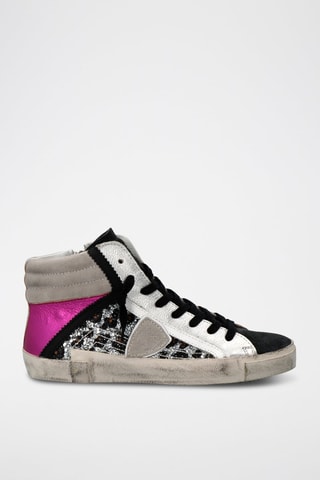 Hoge Nubuck Sneakers PRSX - Zilverkleurig en Roze