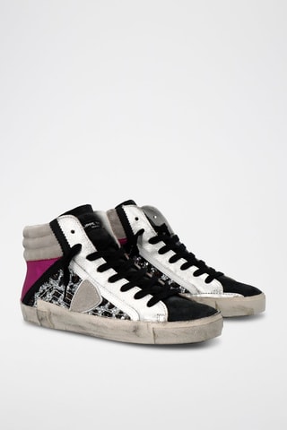 Hoge Nubuck Sneakers PRSX - Zilverkleurig en Roze