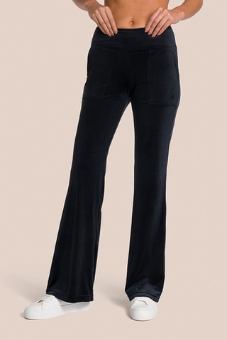 Pantalon flare taille haute en velours Eden - Noir