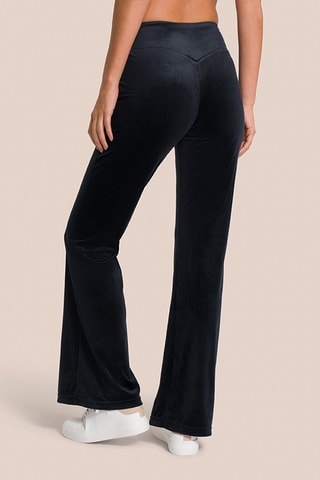 Pantalon flare taille haute en velours Eden - Noir