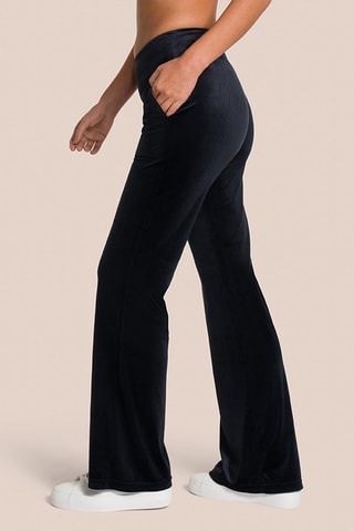 Pantalon flare taille haute en velours Eden - Noir