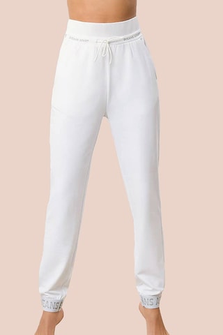 Pantalon de yoga en coton biologique taille haute Beauty - Blanc