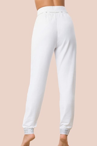 Pantalon de yoga en coton biologique taille haute Beauty - Blanc