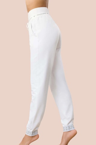 Pantalon de yoga en coton biologique taille haute Beauty - Blanc