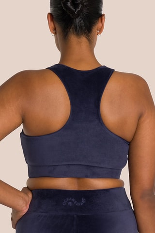 Brassière de yoga en velours Kelly - Bleu marine
