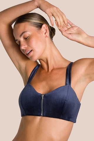 Brassière en velours Eden - Bleu marine