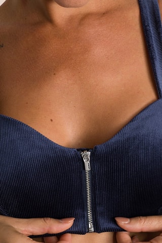 Brassière en velours Eden - Bleu marine