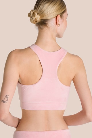 Brassière de yoga en velours Kelly - Rose clair