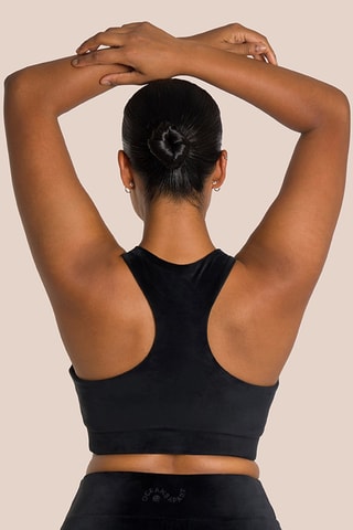 Brassière de yoga en velours Kelly - Noir