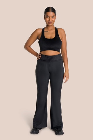 Brassière de yoga en velours Kelly - Noir