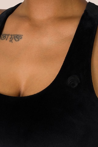 Brassière de yoga en velours Kelly - Noir