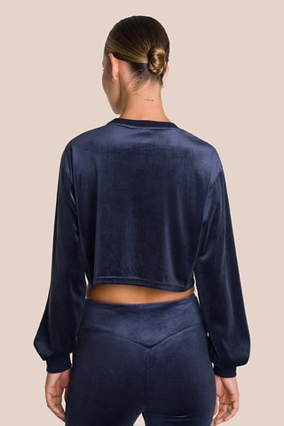 Crop top en velours Eden - Bleu nuit