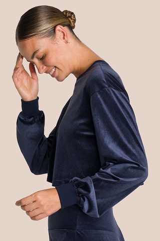 Crop top en velours Eden - Bleu nuit
