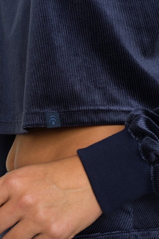 Crop top en velours Eden - Bleu nuit