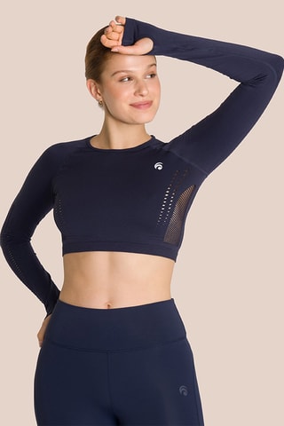 Crop top de yoga Beauty - Bleu marine