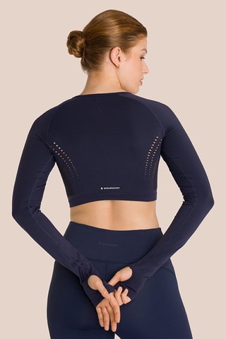 Crop top de yoga Beauty - Bleu marine