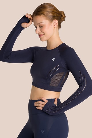 Crop top de yoga Beauty - Bleu marine