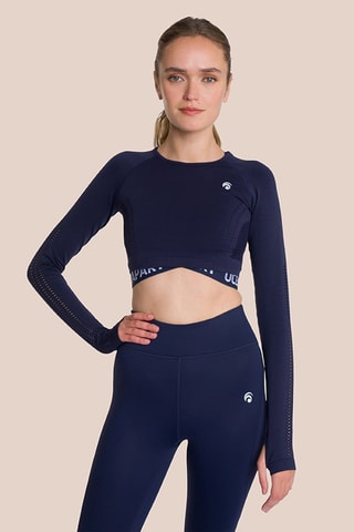 Crop top de yoga Beauty - Bleu marine