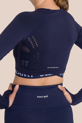 Crop top de yoga Beauty - Bleu marine