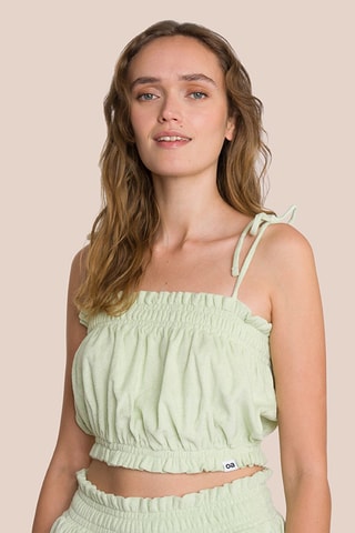 Crop top en coton biologique Willow - Vert clair