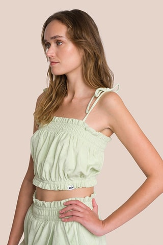 Crop top en coton biologique Willow - Vert clair