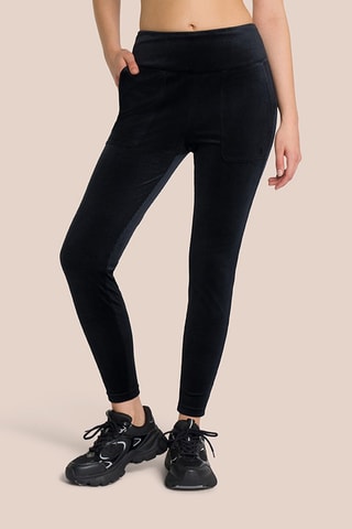 Legging taille haute en velours Eden - Noir