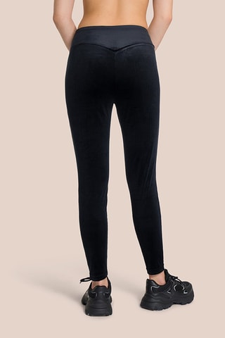 Legging taille haute en velours Eden - Noir