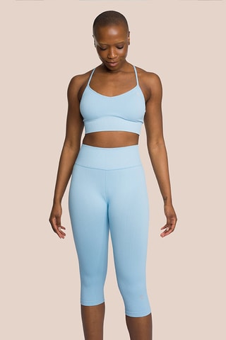 Legging de yoga taille haute Maya Capri - Bleu clair