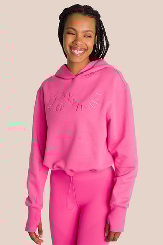 Sweat de yoga à capuche en coton biologique Beverly - Rose