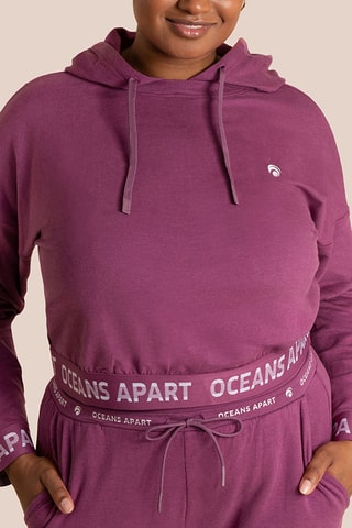 Sweat de yoga à capuche en coton biologique Beauty - Framboise