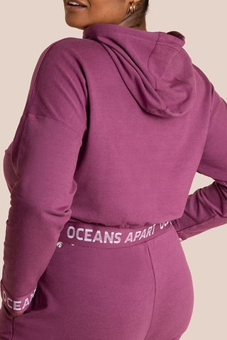 Sweat de yoga à capuche en coton biologique Beauty - Framboise